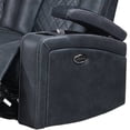 thumbnail image 4 of Benjara BM299099 83 in. Power Reclining Sofa with Storage Console, Breathable Leather, Blue, 4 of 5