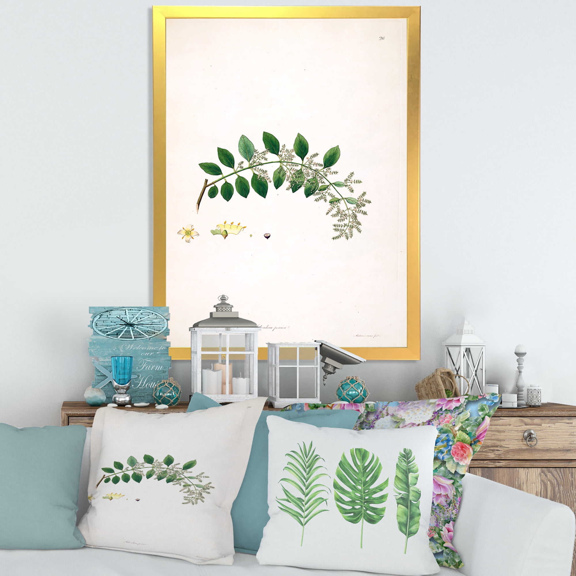 Designart 'Ancient Plant Life XVIII' Farmhouse Framed Art Print