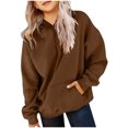 thumbnail image 2 of Annhoo Girls Long Sleeve Oversized Sweatshirts Kids Basic Solid Color Hoodies Fall Baggy Casual Tops with Pocket, 2 of 5
