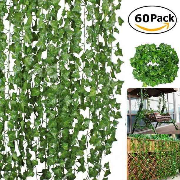 Coolmade 5 Packs 60 Strands Artificial Flowers Silk Fake Ivy Leaves Hanging Vine Ivy Plants Leaf Garland For Wedding Party Garden Home Wall Decor Walmart Com Walmart Com