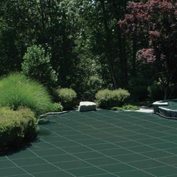 Meyco Mesh Safety Cover 20x40 ft Rectangle with 4x8 Center Step, Green 150