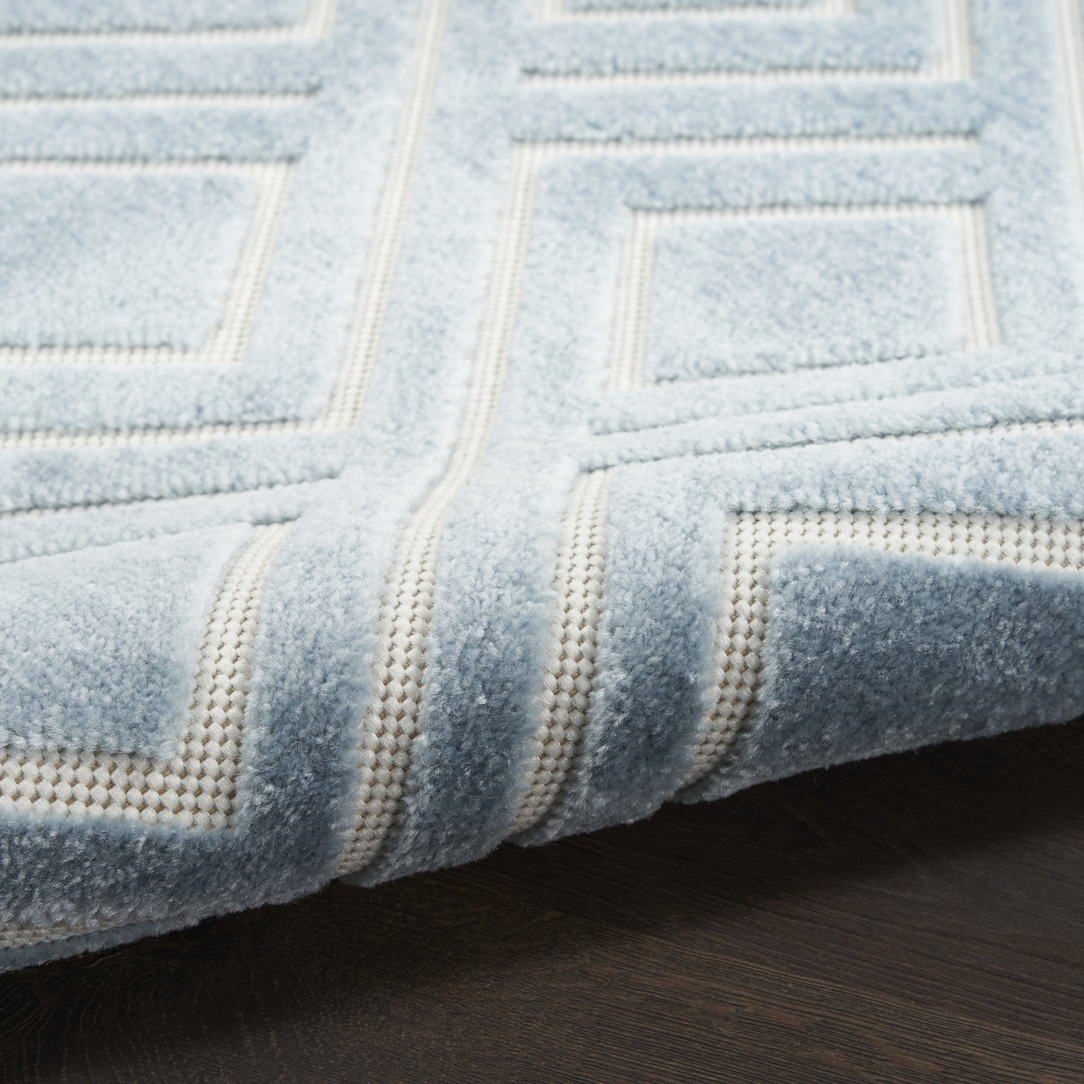 Nourison Care Free 2' x 6' Blue Modern Indoor Rug