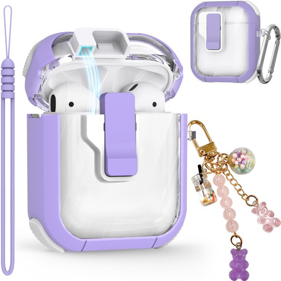 Funda para AirPods Ekoonpft de 2ª y 1ª generación, color morado
