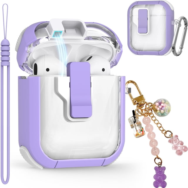 Funda para AirPods Ekoonpft de 2ª y 1ª generación, color morado