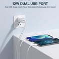 thumbnail image 2 of Cargador de pared USB de doble puerto REKNA 110 V carga rápida, 2 of 7