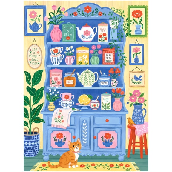 CNDRLEF Tea Cabinet 500 Pieces Jigsaw Puzzle for Adults, Perfect for Pet Lovers