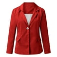 thumbnail image 7 of BRDFRL Women's Lined Blazers Business Casual Long Sleeve Blazer Open Front Lightweight Suit Jacket for Work Red XL, 7 of 7