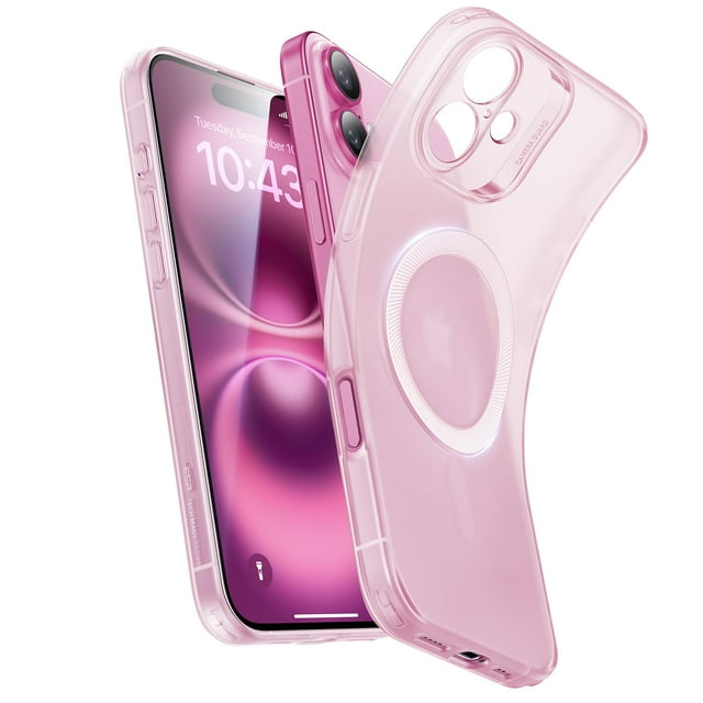 Funda de teléfono ESR para iPhone 16 compatible con MagSafe Frosted Pink