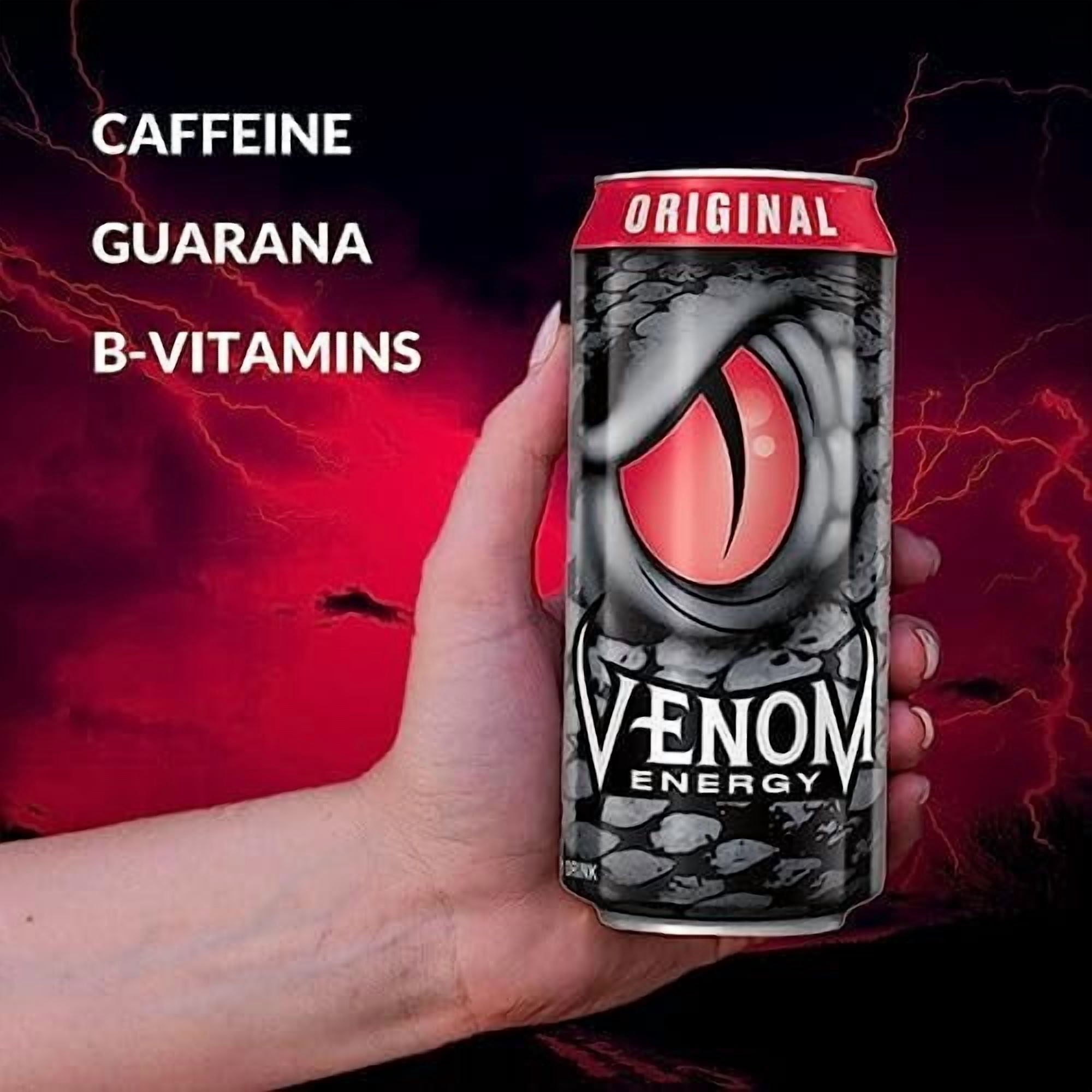 Venom Energy Drink, Original, 0 Fat, 160mg Caffeine, 16 Fl Oz Pack of 12 By LastFuel.