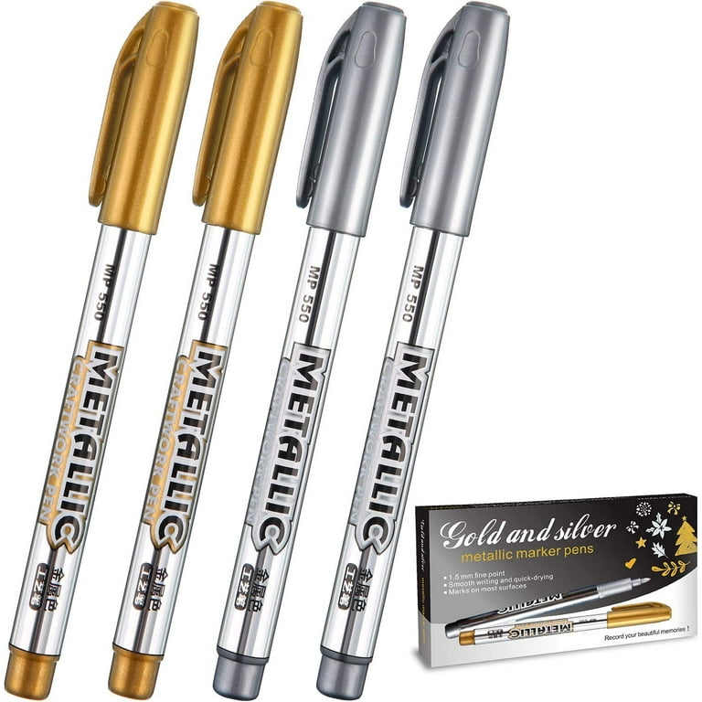 Metallic Marker Pens, Metallic Paint Pen Markers Suitable for Cards Writing  Signature Lettering Metallic Painting Pens - 8 