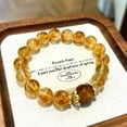 thumbnail image 2 of Natural Yellow Tower Crystal Ice Broken Crystal Tigereye Bracelet, 2 of 2