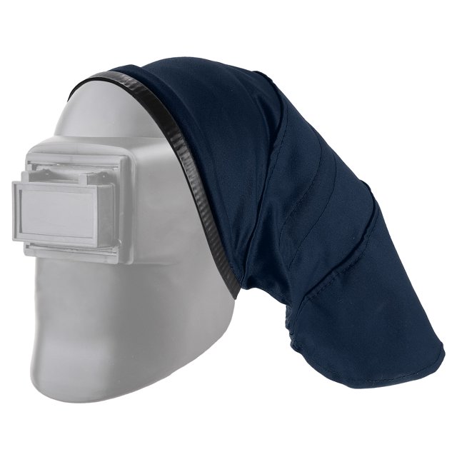 Cubierta de casco de soldadura Uxcell FR de algodón, accesorios de capucha de soldadura con sello de ajuste a presión, azul oscuro