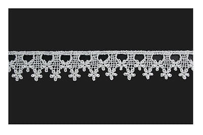 Lily 7/8" White Floral Venise Lace Trim Guipure Flower Sewing Notions By Yardage