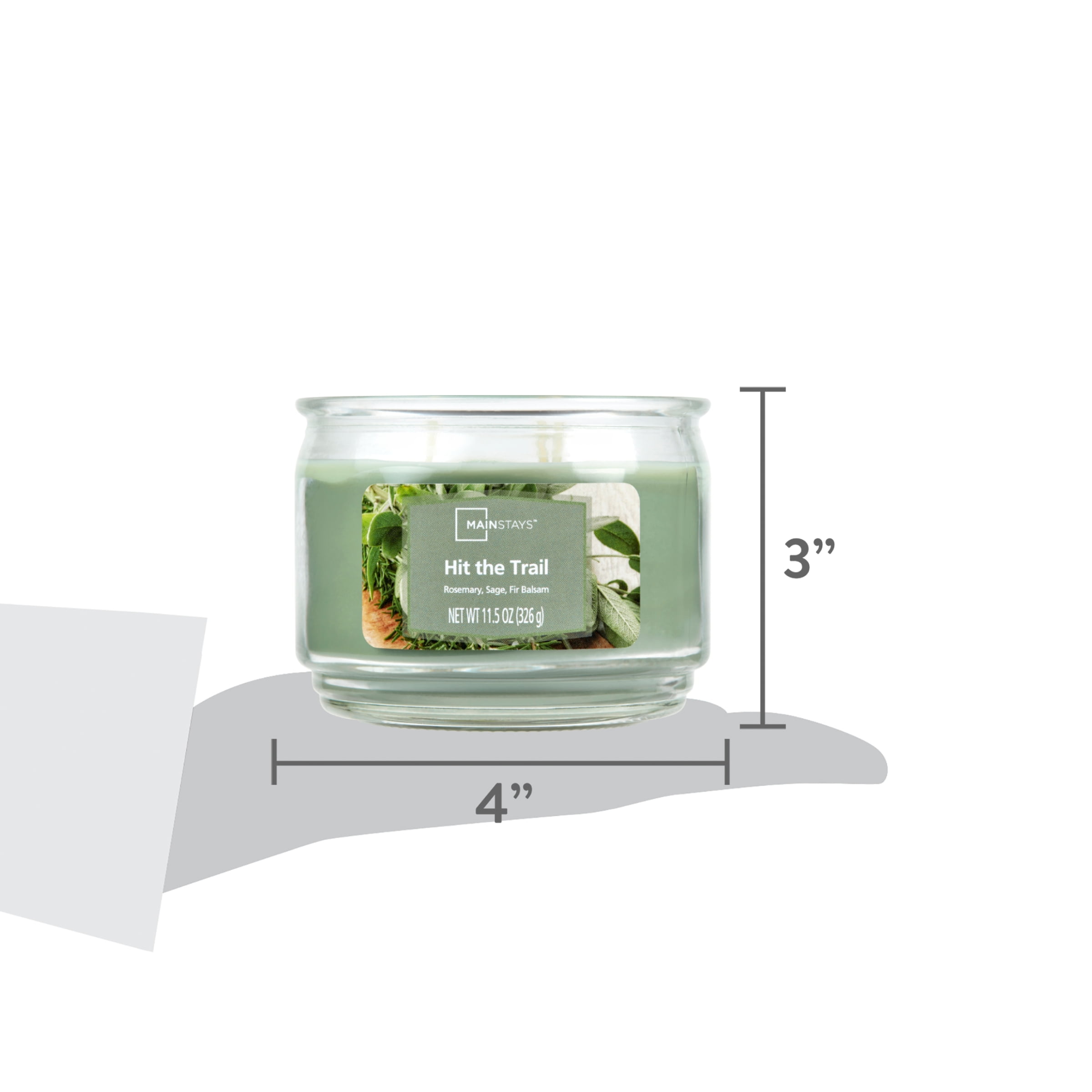 Mainstays Hit the Trail Candle with Three Wicks, 11.5 Oz, Aromatic Scent