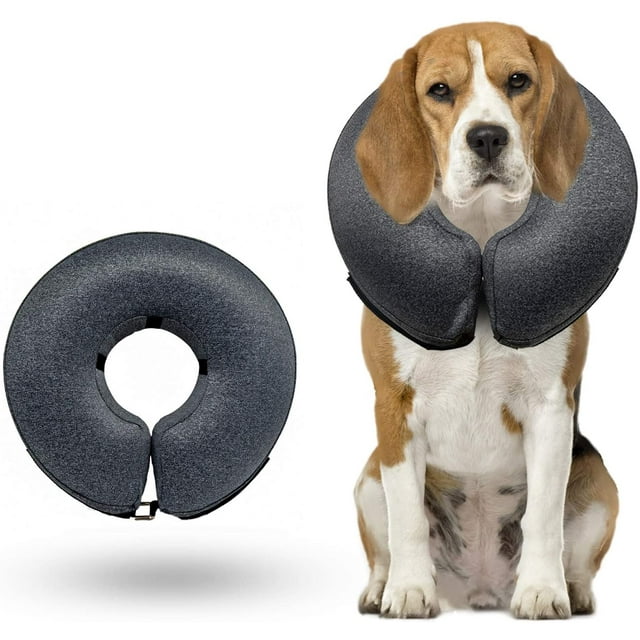GFDYREE Dog Cone for After Surgery, Pet Inflatable Collar Comfy Soft Dog Cone, Adjustable Protective Recovery Dog Collar for Wound Healing and Prevent from Biting & Scratching