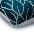 thumbnail image 2 of Pillow Covers With Zippers, Handmade Leaf Pillow Cover, 20x20 inch (50x50 cm) Burnout Velvet Pillowcase, Square Teal Blue Throw Pillows Cover, Nature & Floral - Teal Blue Spruce, 2 of 6