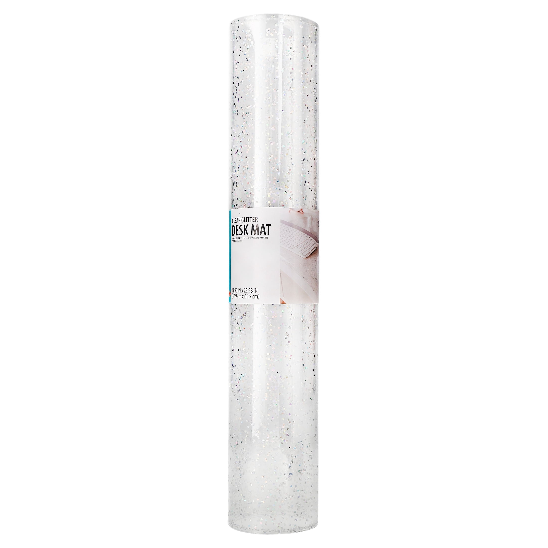 Pen+Gear Large Desk Mat, Clear Glitter, 25.98" x 14.96"