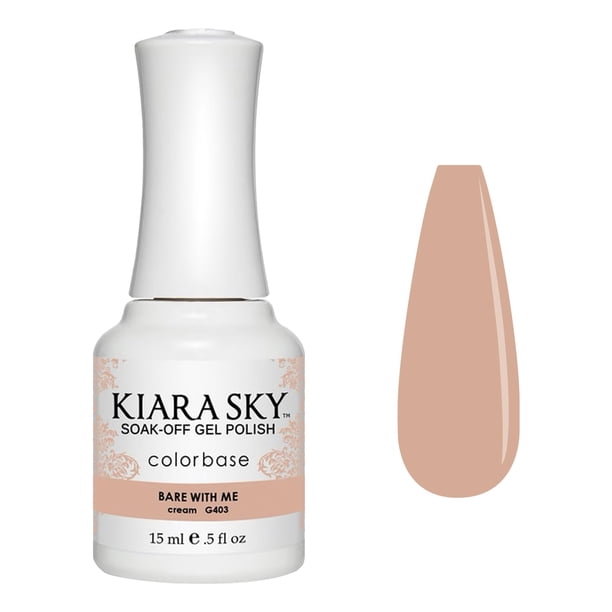 Kiara Sky Soak Off LED UV Gel Polish - Bare With Me - Color de cubierta de arena beige nude G403