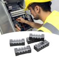 thumbnail image 4 of Bloque de terminales de 100 Uds placa de cableado fijo de tornillo de 4 secciones terminales de tornillo de doble  conector de cable de tira bloque de terminales 15A 600V ANGGREK Otros, 4 of 8