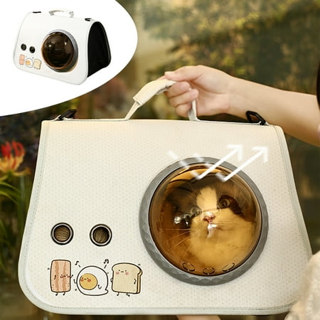 SDJMa Cat Carrier Soft-Sided  Pet Carrier with Bubble Window Portable Tote Bag Carrier for Small to Medium Cats and Small Dogs  Cat Carrier Bag Ideal for Cats and Small Dogs