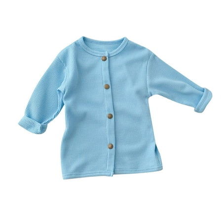 

ZHUASHUM Baby Boys Girls Long Sleeve Walf Checks Solid Cardigan Coat Outer Outwear Outfits Clothes