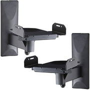 VideoSecu One Pair of Side Clamping Bookshelf Speaker Mounting Bracket with Swivel and Tilt for Large Surrounding Sound Speakers MS56B 3LH