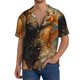 thumbnail image 1 of Fotbe Cat Fish Dance Vintage Camisa Estampada de Manga Corta para Hombre, Casual de Verano, Estilo Playero, Sin Arrugas-Medium, 1 of 5