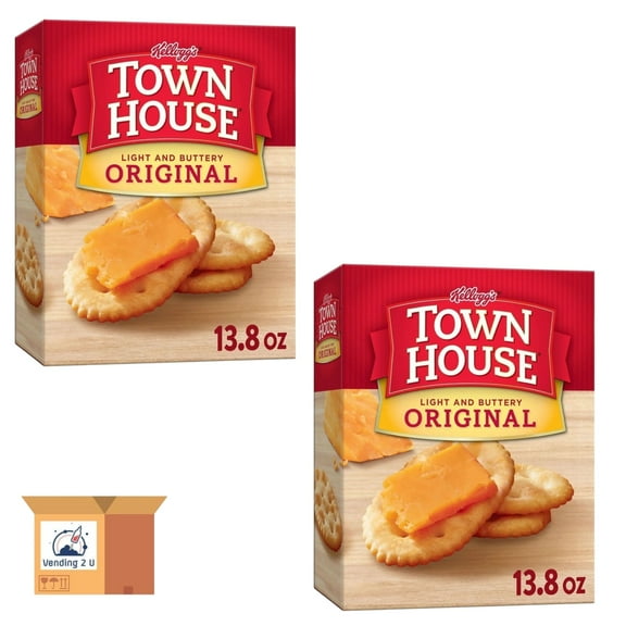 ( 2 Pack ) Town House Original Oven Baked Light And Buttery Crackers, 13.8 oz Box
