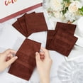 thumbnail image 3 of 24 Pcs Brown Microfiber Jewelry Pouch Pocket Cosmetic Bag Velvet Jewelry Flap Pouches Folding Envelope Bag for Earrings Bracelets Necklaces Packaging 3.78x3.54x0.1 Inch Brown, 3 of 9