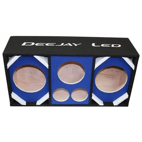 DeeJay LED Car Speaker Enclosure Two 8" Woofers w/ 2 Tweeters & 1 Horn - Blue
