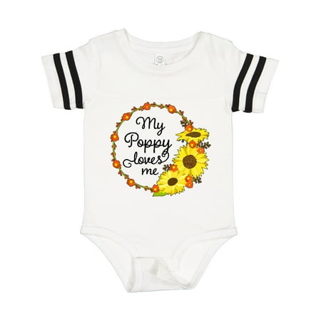 

Inktastic My Poppy Loves Me with Sunflower Wreath Gift Baby Boy or Baby Girl Bodysuit