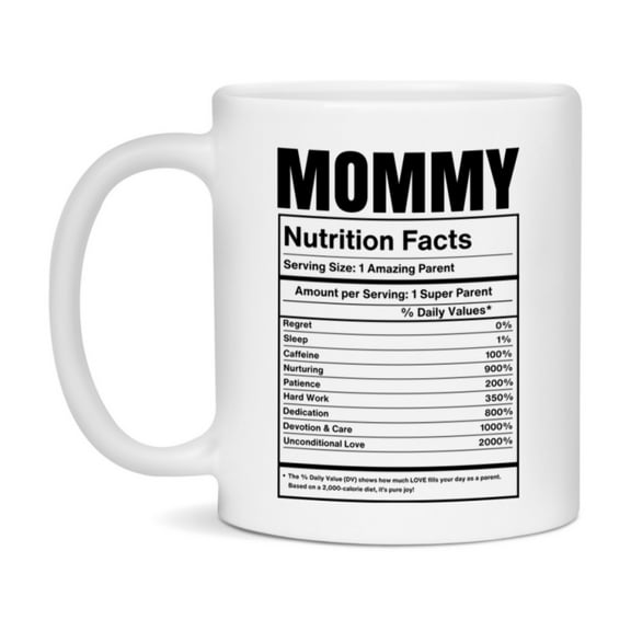 Mommy Coffee Mug, Nutrition Facts Mug For Mommy, Funny Gift For Mommy, 11Oz Or 15Oz Cup