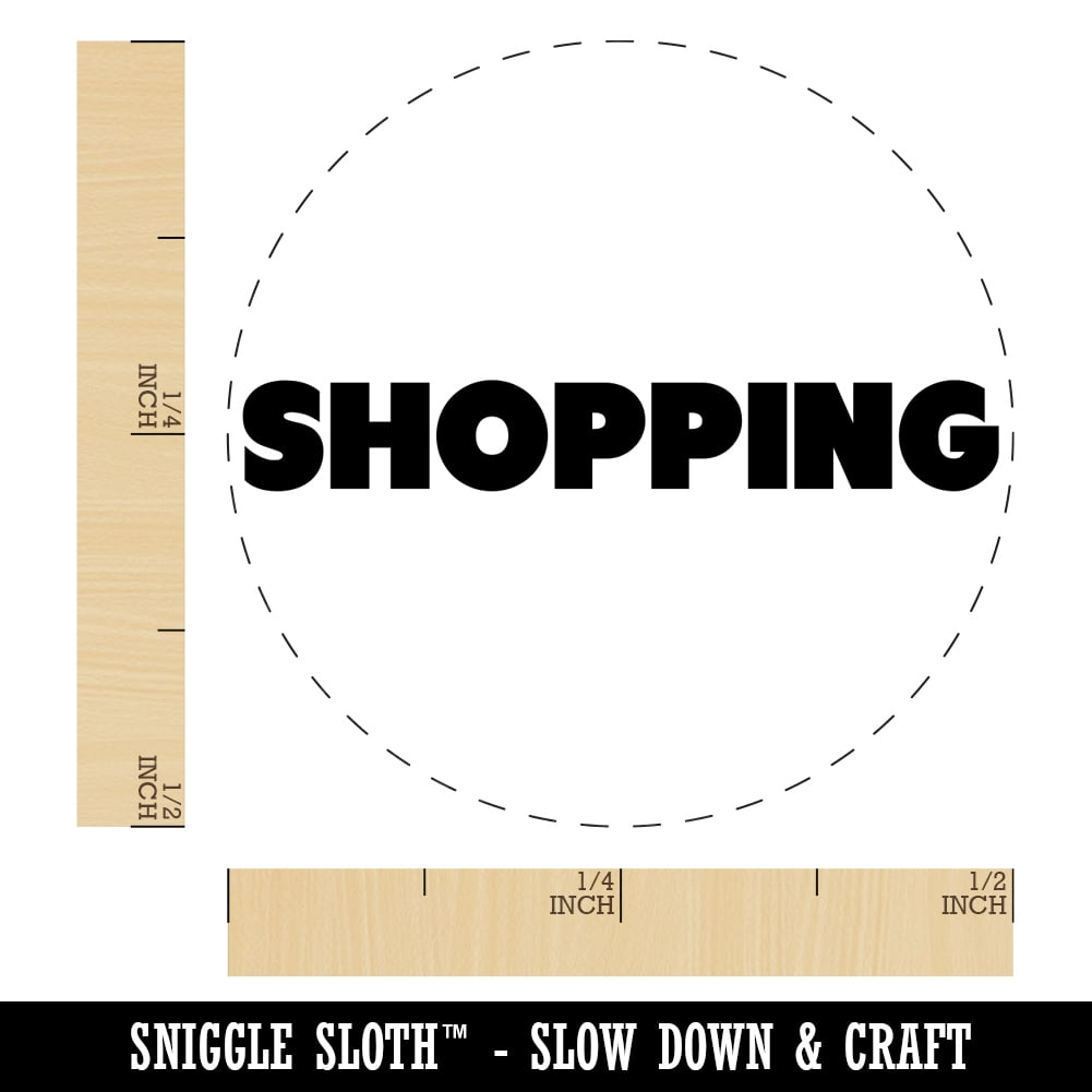 Shopping Bold Text Grocery Food Self-Inking Rubber Stamp Ink Stamper - Fuchsia Ink - Mini 1/2 Inch