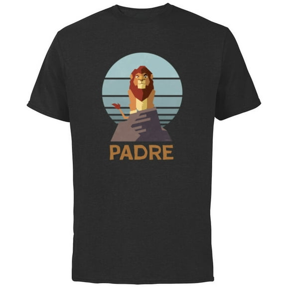 Disney The Lion King Simba Padre Día del Padre Father’s Day - Short Sleeve Cotton T-Shirt for Adults - Customized-Black