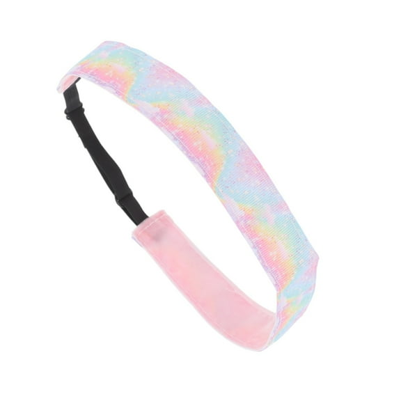 Unique Bargains 1 Pc Non Slip Headband Tie-dye Headband for Sport Pink Colorful