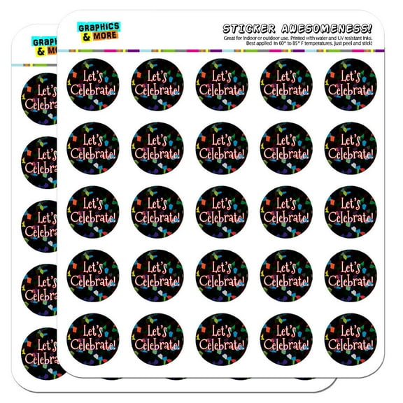 Let's Celebrate Confetti Retirement 1" Scrapbooking Crafting Stickers