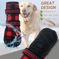 thumbnail image 3 of FLYSTAR Zapatos para perros medianos y grandes, impermeables, lluvia, nieve, antideslizantes, botas para perros para invierno, reflectantes, ajustables, cálidos, protectores de patas para caminar, cor, 3 of 5