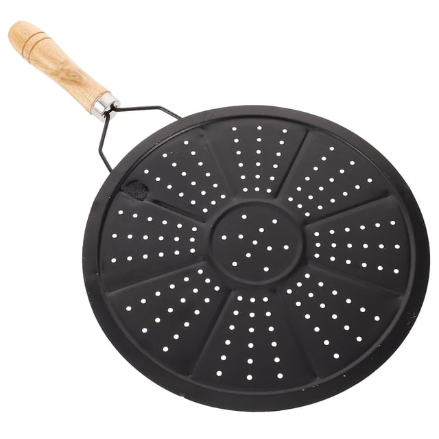 SHISUYAN Induction Cooktop Adapter Plate Heat Diffuser for Gas Kitchen Use Black Wood Iron 7.87x7.87 Inches