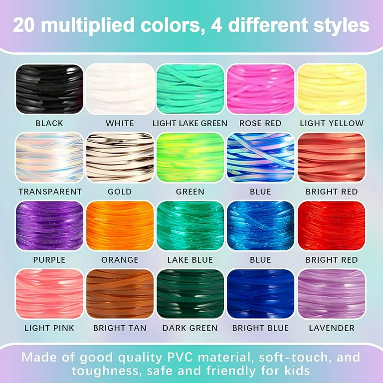 PP OPOUNT Lanyard String, 10 Rolls Pearly-Lustre Color Boondoggle String  with Beads and Accessories, Gimp Bracelet Making Kit for Beginners DIY