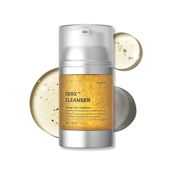 Oganacell DERX Cleanser (4.05 fl oz) - Deep Cleansing Face Wash for Large Pores, Formulated with Walnut Flakes and Amino Acids, Korean Skincare, Gentle Exfoliant