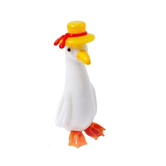 Glass Duck Ornament Cute Miniature Sculpture For Living Room And Bedroom Decors