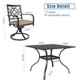 thumbnail image 3 of SUNCROWN 5-Piece Outdoor Dining Set Metal Swivel Cushioned Chairs Patio Furniture Sets with Steel Slat Bistro Table for Backyard, Lawn, Garden, 3 of 11