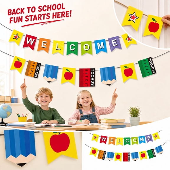 Back to School Banner Welcome Back to School Decorations for Classroom Elementary Welcome Back to School Bulletin Board and of School Classroom Accent Wall Decor
