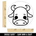 thumbnail image 2 of Charming Kawaii Chibi Bull Face Blushing Cheeks Self-Inking Rubber Stamp Ink Stamper - Fuchsia Ink - Small 3/4 Inch, 2 of 7
