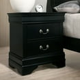 thumbnail image 2 of CoSoTower 1Pc Nightstand Black Louis Philippe Solid Wood English Dovetail Construction Antique Nickle Hanging Pulls, 2 of 9