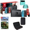 Nintendo Switch 32GB Console(Neon Blue&Red) with Minecraft, Charging Case & More