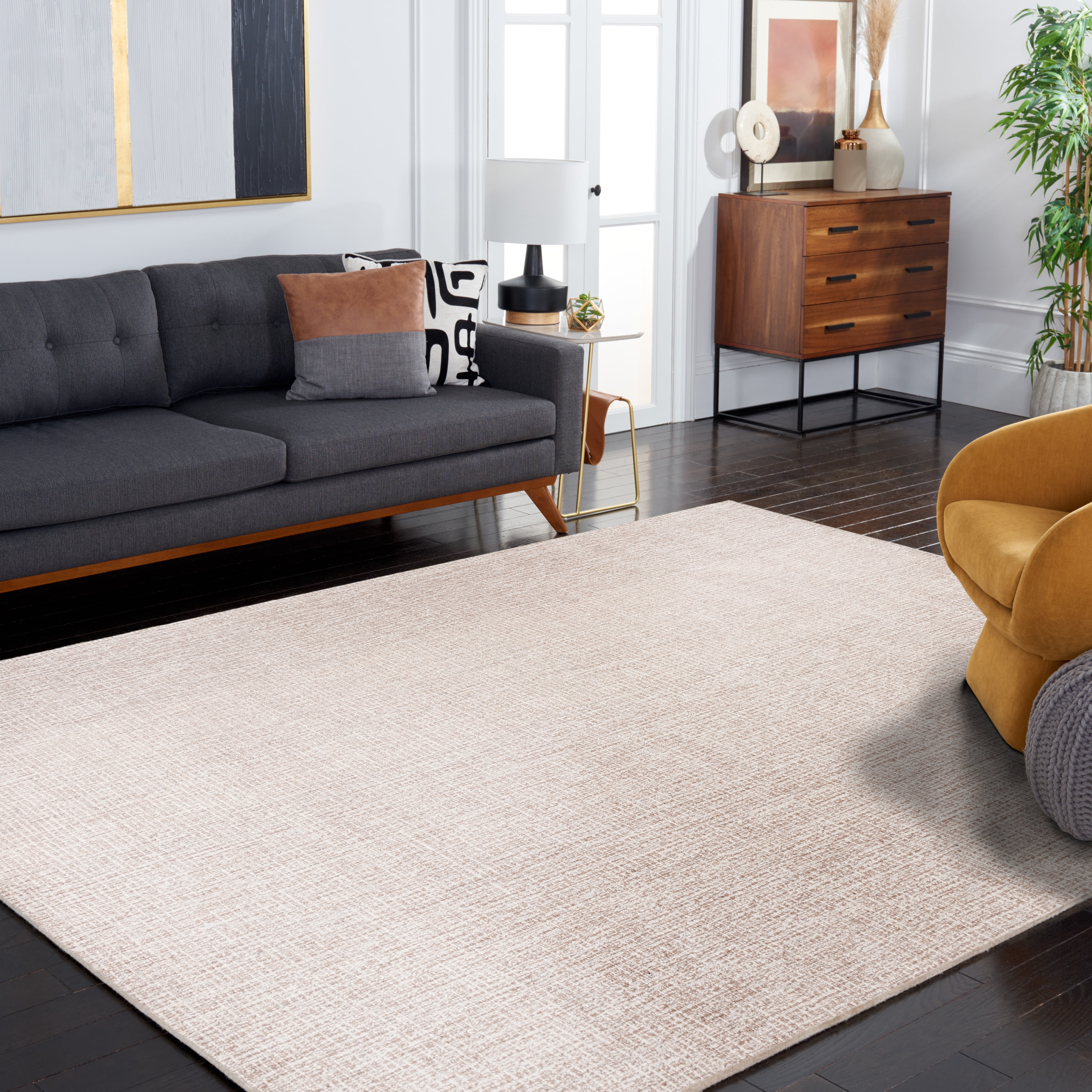 Safavieh Abstract Delia Distressed Wool Area Rug, Ivory/Gray, 11' x 15'