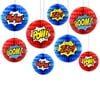 Superhero Decorations Superhero Honeycomb Centerpieces Superhero Hanging Paper Honeycomb Ball Decorations Party