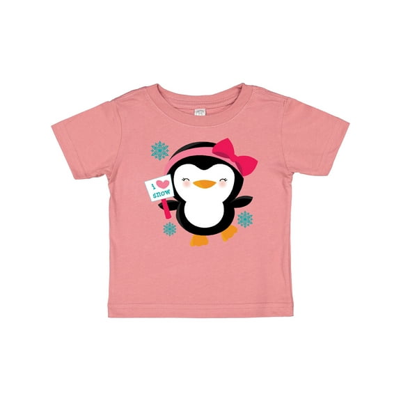Inktastic Penguin Girl Snowflakes Girls Baby T-Shirt