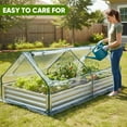thumbnail image 6 of ROSVOVO Walk-In Greenhouse with Double Zipper Doors - UV Protected & Waterproof Plant Shelter for Vegetables, Flowers & Herbs, 8×4×1FT, 6 of 8